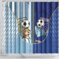 Argentine And Cape Verde Football Shower Curtain Split Flag Puma Shark Soccer