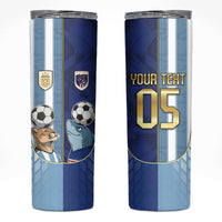 Custom Argentine And Cape Verde Football Skinny Tumbler Split Flag Puma Shark Soccer