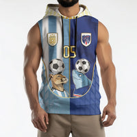 Custom Argentine And Cape Verde Football Sleeveless Hoodie Split Flag Puma Shark Soccer