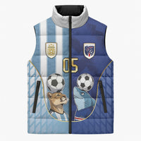 Custom Argentine And Cape Verde Football Sleeveless Puffer Jacket Split Flag Puma Shark Soccer