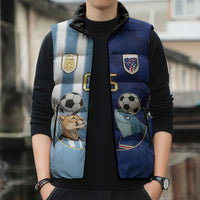 Custom Argentine And Cape Verde Football Sleeveless Puffer Jacket Split Flag Puma Shark Soccer