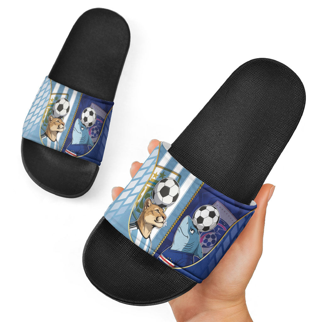 Argentine And Cape Verde Football Slide Sandals Split Flag Puma Shark Soccer