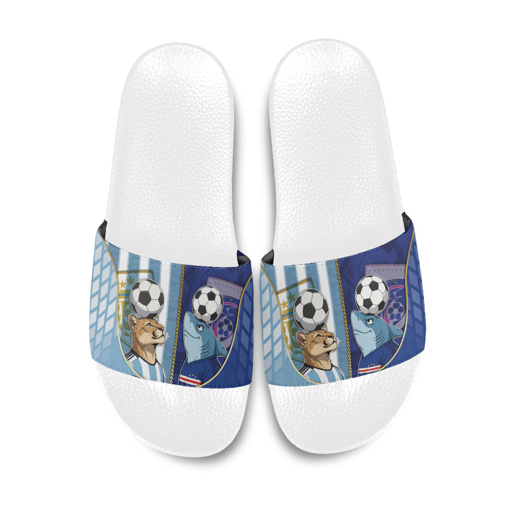Argentine And Cape Verde Football Slide Sandals Split Flag Puma Shark Soccer