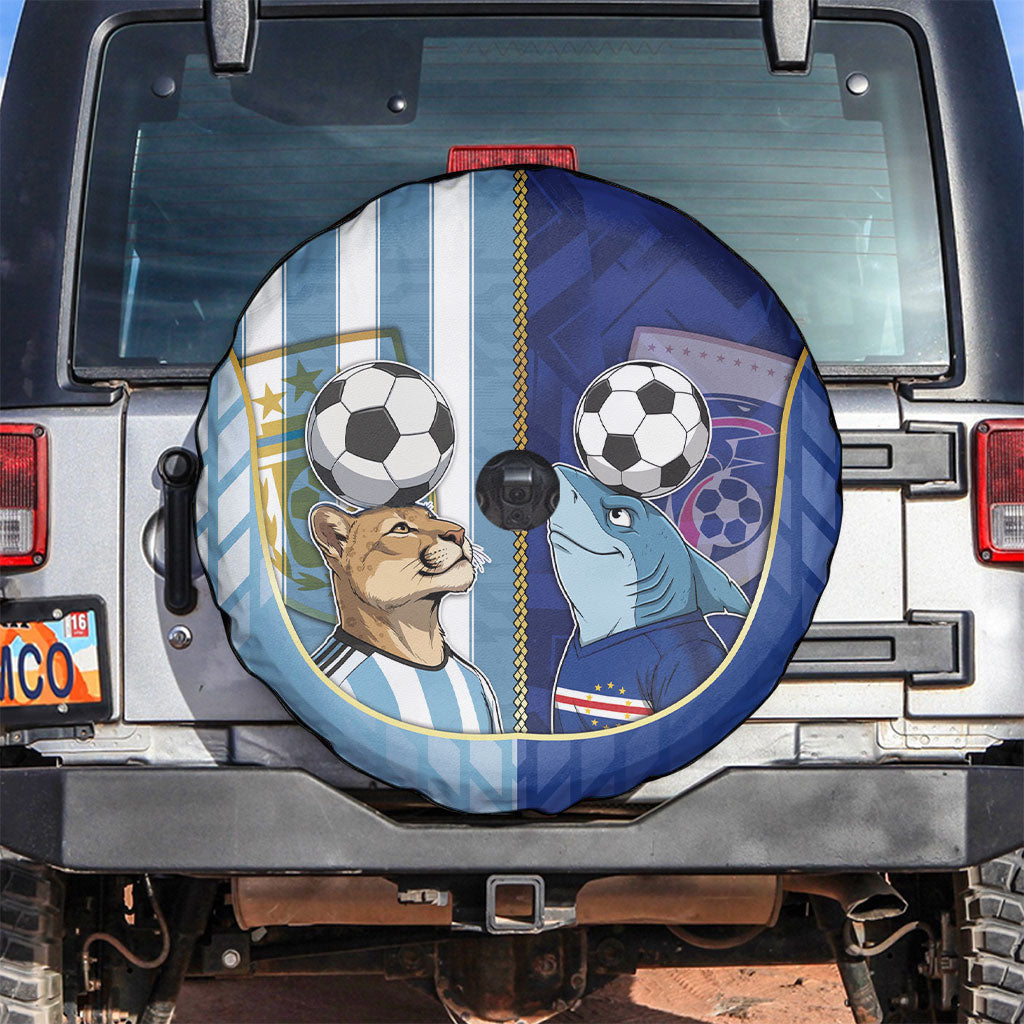 Argentine And Cape Verde Football Spare Tire Cover Split Flag Puma Shark Soccer