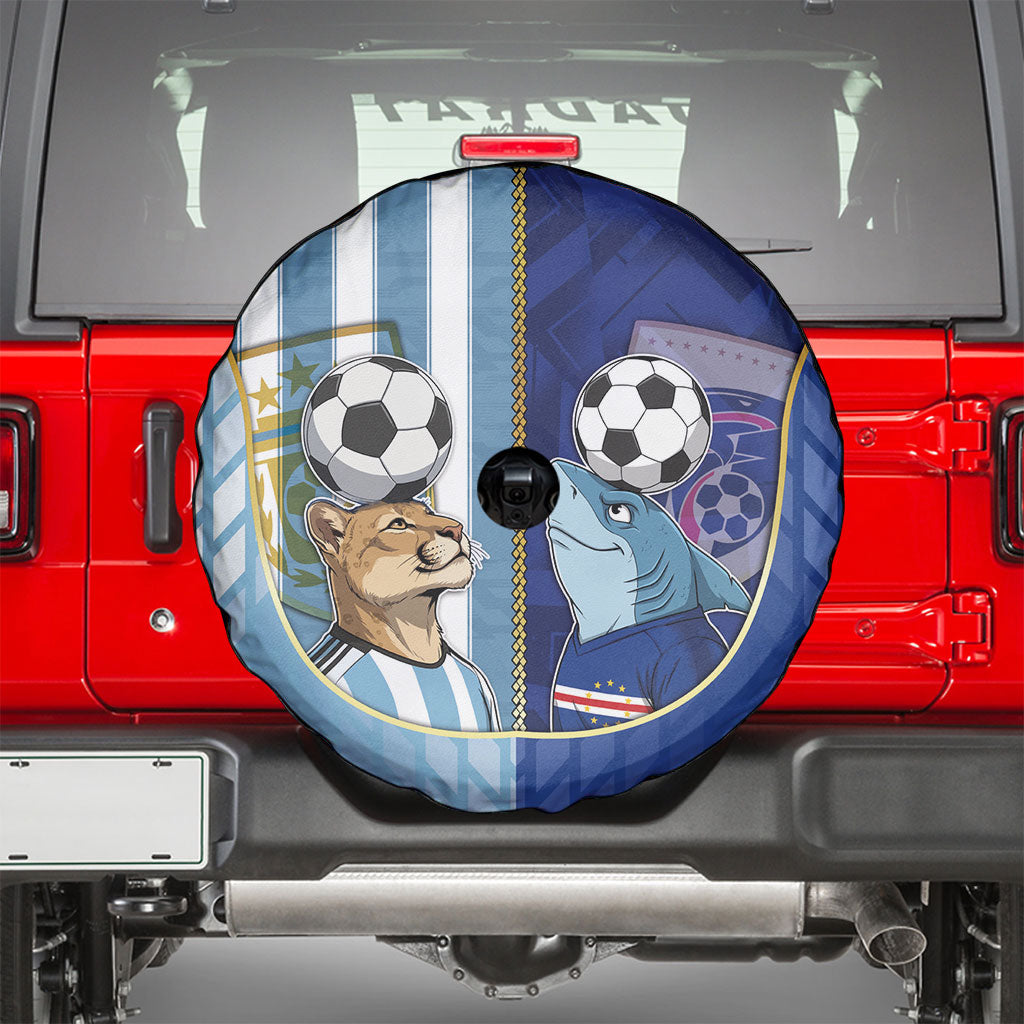 Argentine And Cape Verde Football Spare Tire Cover Split Flag Puma Shark Soccer