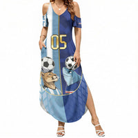 Custom Argentine And Cape Verde Football Summer Maxi Dress Split Flag Puma Shark Soccer