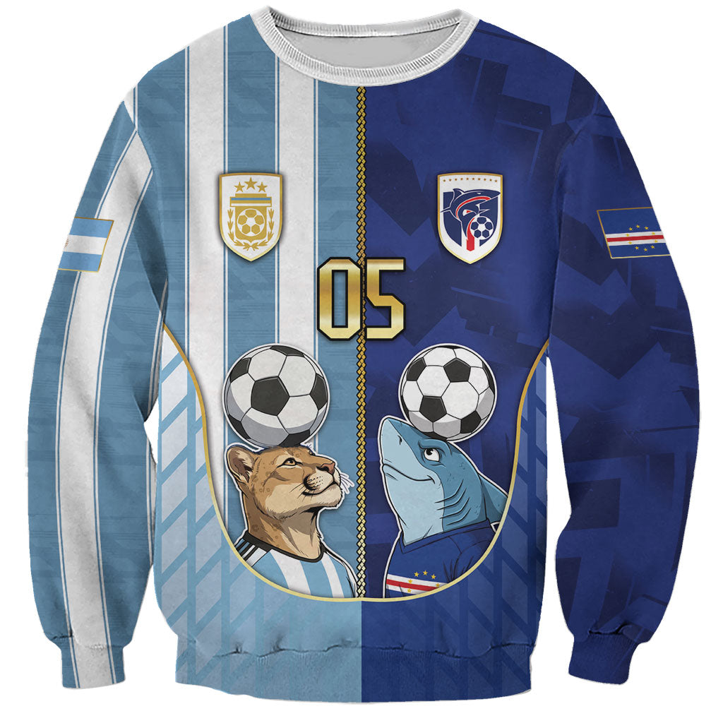 Custom Argentine And Cape Verde Football Sweatshirt Split Flag Puma Shark Soccer
