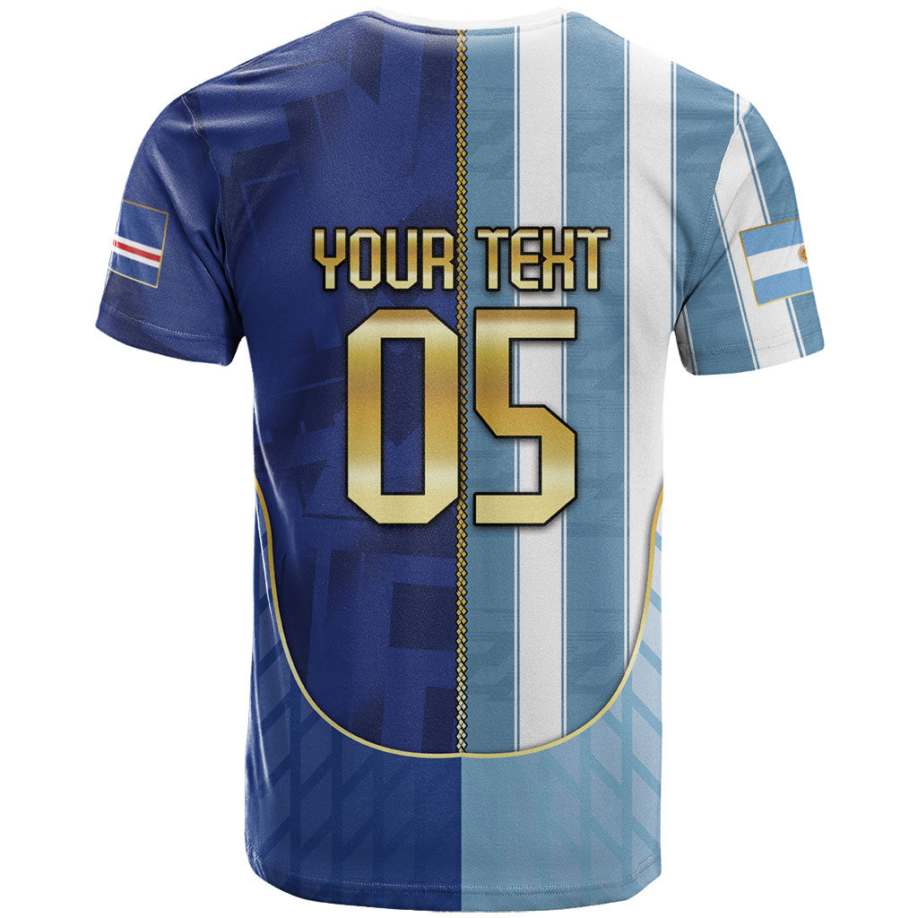 Custom Argentine And Cape Verde Football T Shirt Split Flag Puma Shark Soccer