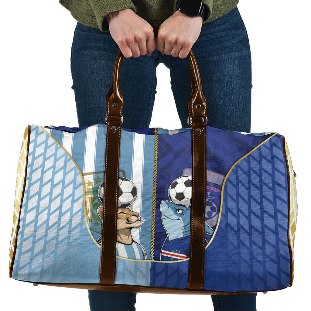 Argentine And Cape Verde Football Travel Bag Split Flag Puma Shark Soccer