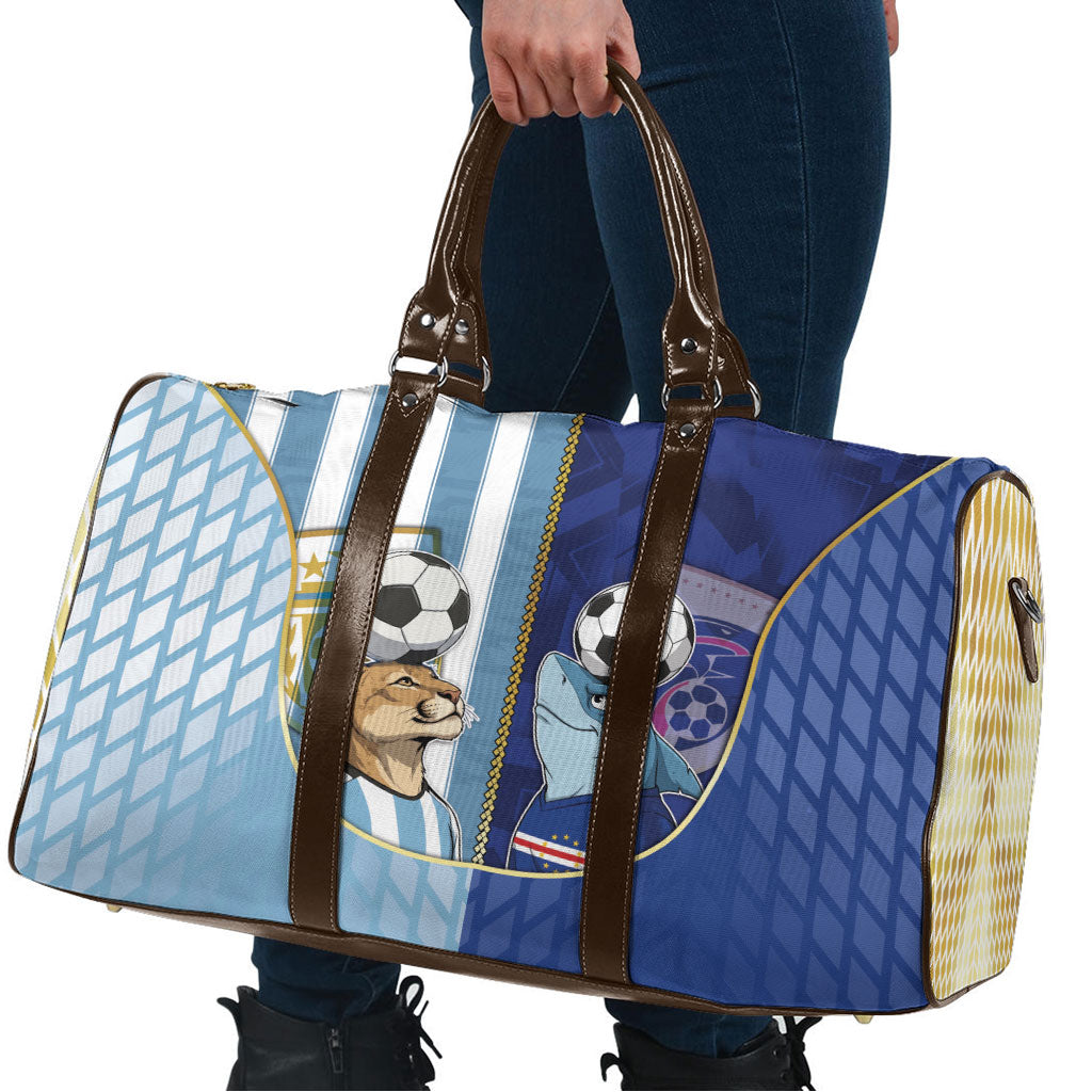 Argentine And Cape Verde Football Travel Bag Split Flag Puma Shark Soccer