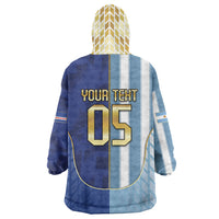 Custom Argentine And Cape Verde Football Wearable Blanket Hoodie Split Flag Puma Shark Soccer