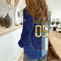 Custom Argentine And Cape Verde Football Women Casual Shirt Split Flag Puma Shark Soccer