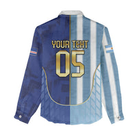 Custom Argentine And Cape Verde Football Women Casual Shirt Split Flag Puma Shark Soccer