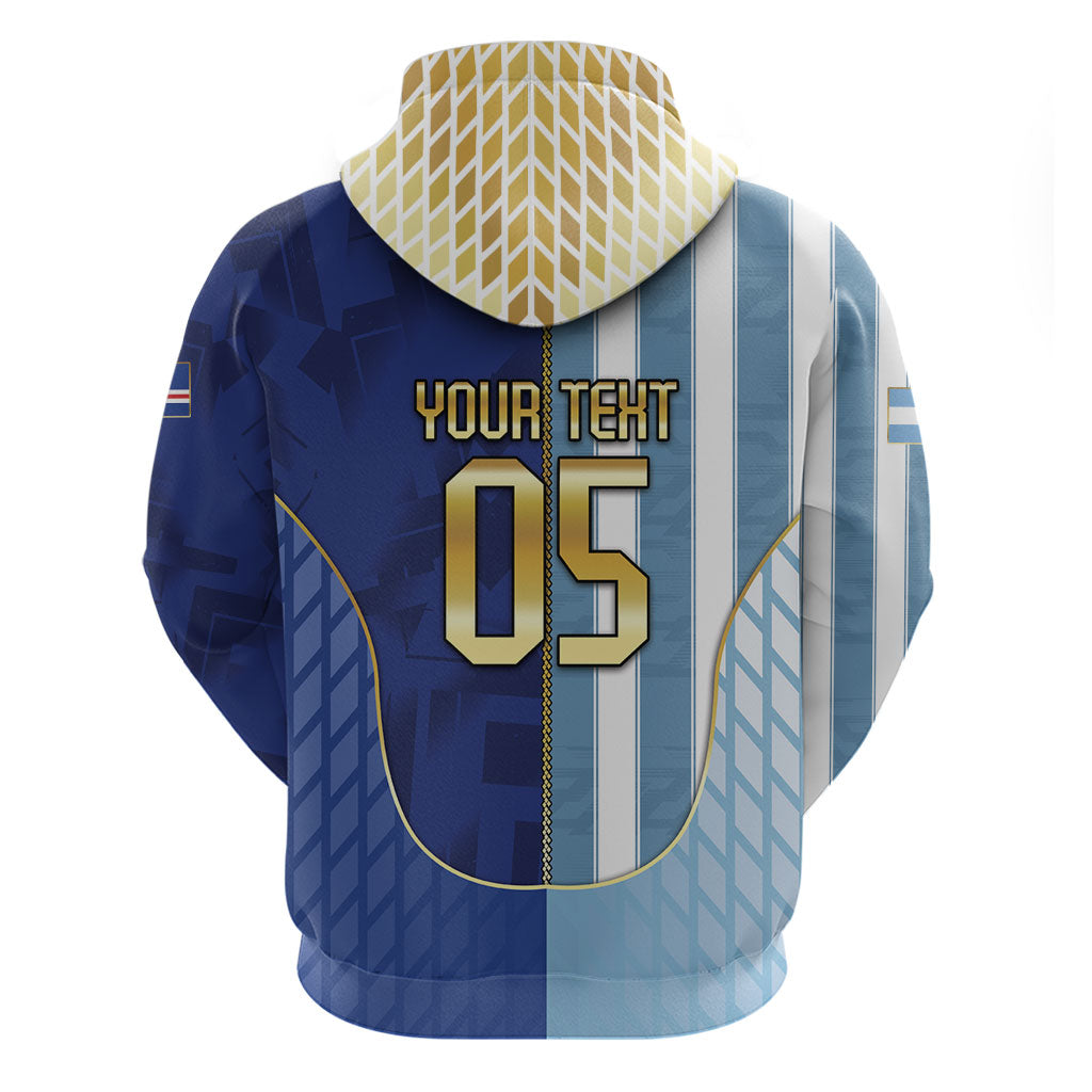 Custom Argentine And Cape Verde Football Zip Hoodie Split Flag Puma Shark Soccer