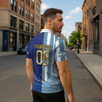 Custom Argentine And Cape Verde Football Zipper Polo Shirt Split Flag Puma Shark Soccer