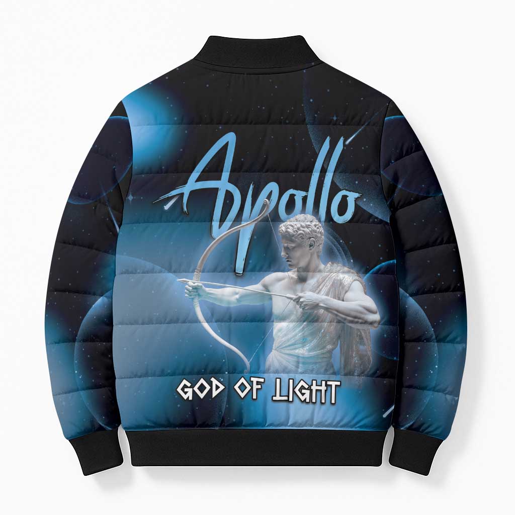 Ancient Greek Apollo Bomber Puffer Jacket God Of Archery - Wonder Print Shop