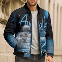 Ancient Greek Apollo Bomber Puffer Jacket God Of Archery - Wonder Print Shop