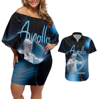 Ancient Greek Apollo Couples Matching Off Shoulder Short Dress and Hawaiian Shirt God Of Archery - Wonder Print Shop