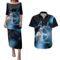 Ancient Greek Apollo Couples Matching Puletasi and Hawaiian Shirt God Of Archery - Wonder Print Shop