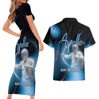 Ancient Greek Apollo Couples Matching Short Sleeve Bodycon Dress and Hawaiian Shirt God Of Archery - Wonder Print Shop