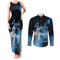 Ancient Greek Apollo Couples Matching Tank Maxi Dress and Long Sleeve Button Shirt God Of Archery - Wonder Print Shop