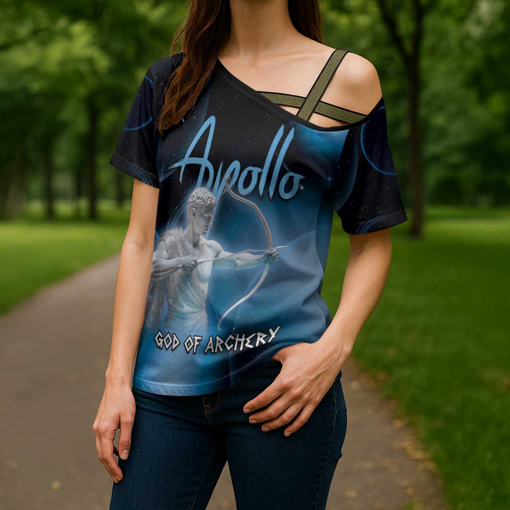 Ancient Greek Apollo Cross Shoulder Shirt God Of Archery - Wonder Print Shop