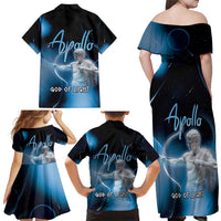 Ancient Greek Apollo Family Matching Off Shoulder Maxi Dress and Hawaiian Shirt God Of Archery - Wonder Print Shop