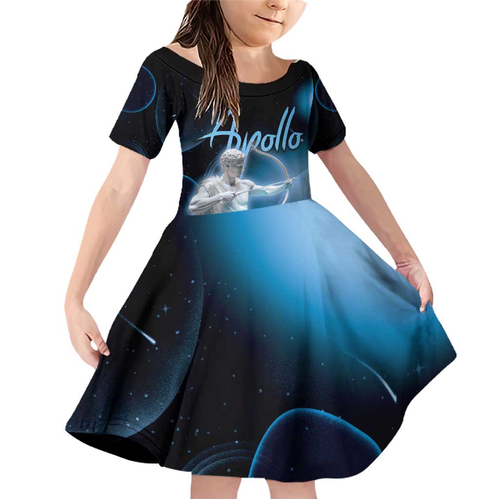 Ancient Greek Apollo Family Matching Off Shoulder Short Dress and Hawaiian Shirt God Of Archery - Wonder Print Shop