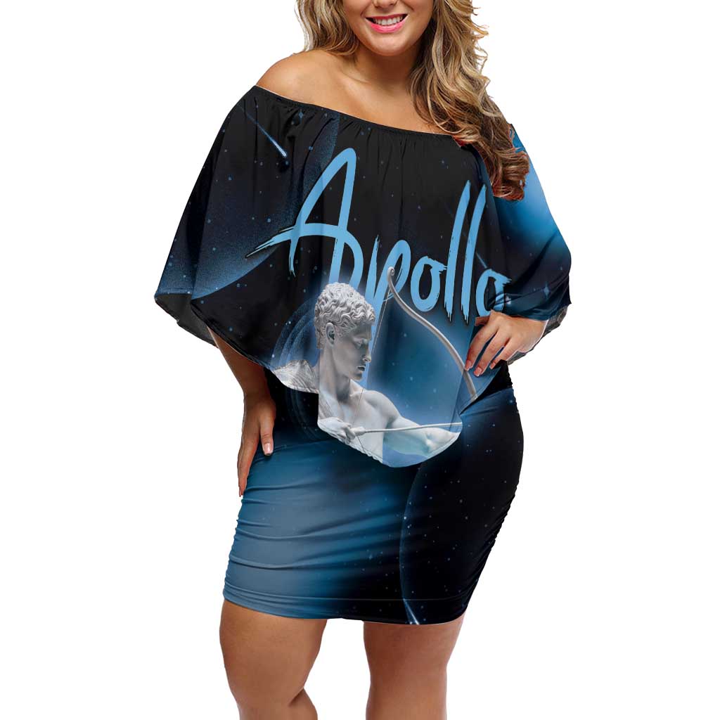 Ancient Greek Apollo Family Matching Off Shoulder Short Dress and Hawaiian Shirt God Of Archery - Wonder Print Shop