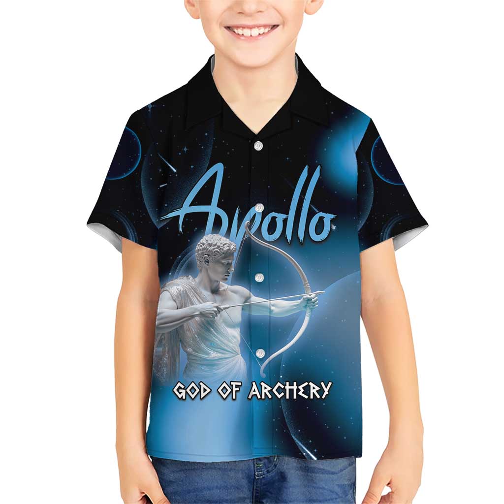 Ancient Greek Apollo Family Matching Short Sleeve Bodycon Dress and Hawaiian Shirt God Of Archery - Wonder Print Shop
