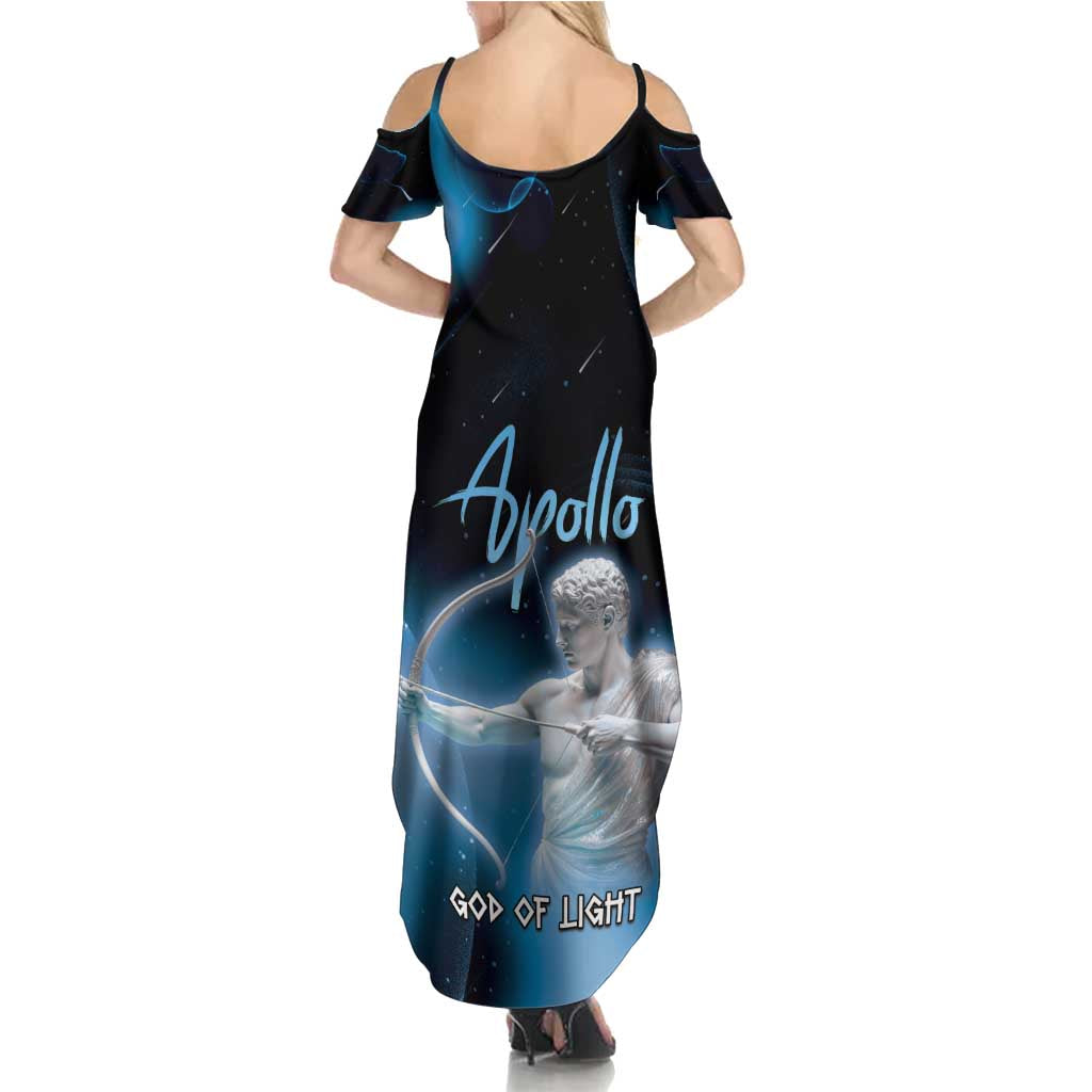 Ancient Greek Apollo Family Matching Summer Maxi Dress and Hawaiian Shirt God Of Archery - Wonder Print Shop