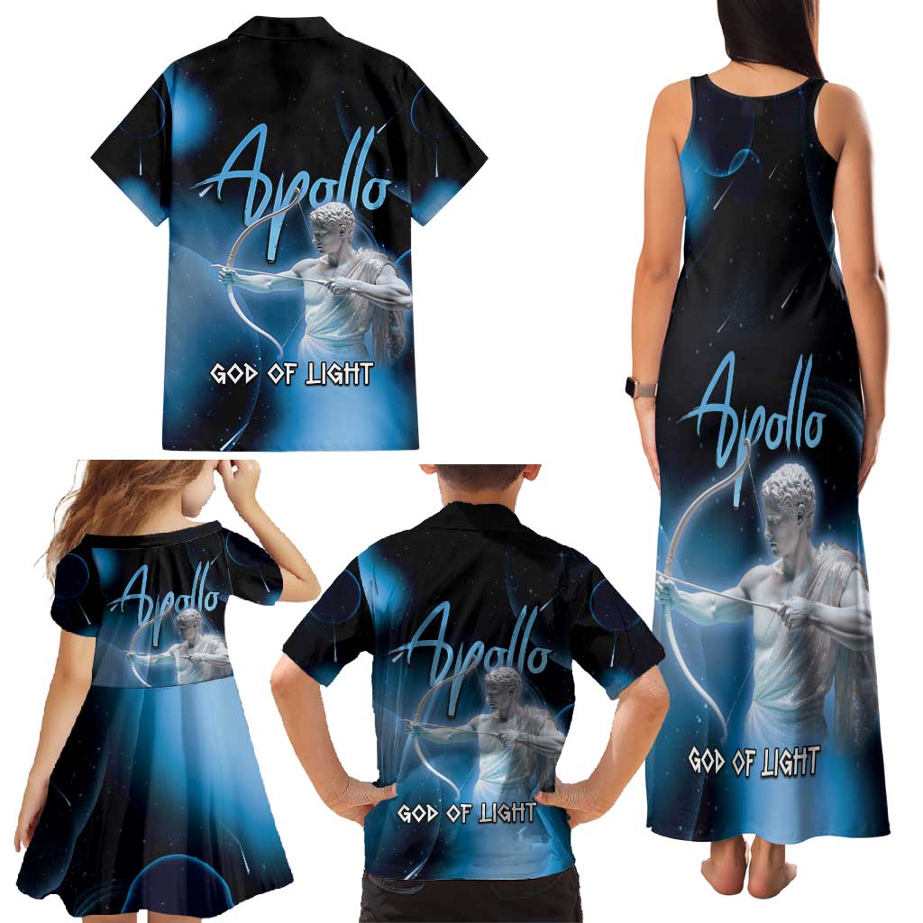 Ancient Greek Apollo Family Matching Tank Maxi Dress and Hawaiian Shirt God Of Archery - Wonder Print Shop
