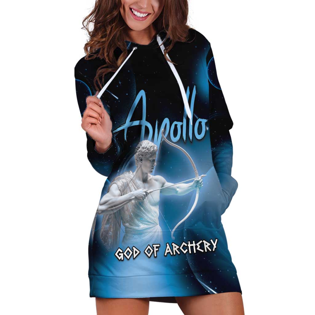 Ancient Greek Apollo Hoodie Dress God Of Archery - Wonder Print Shop
