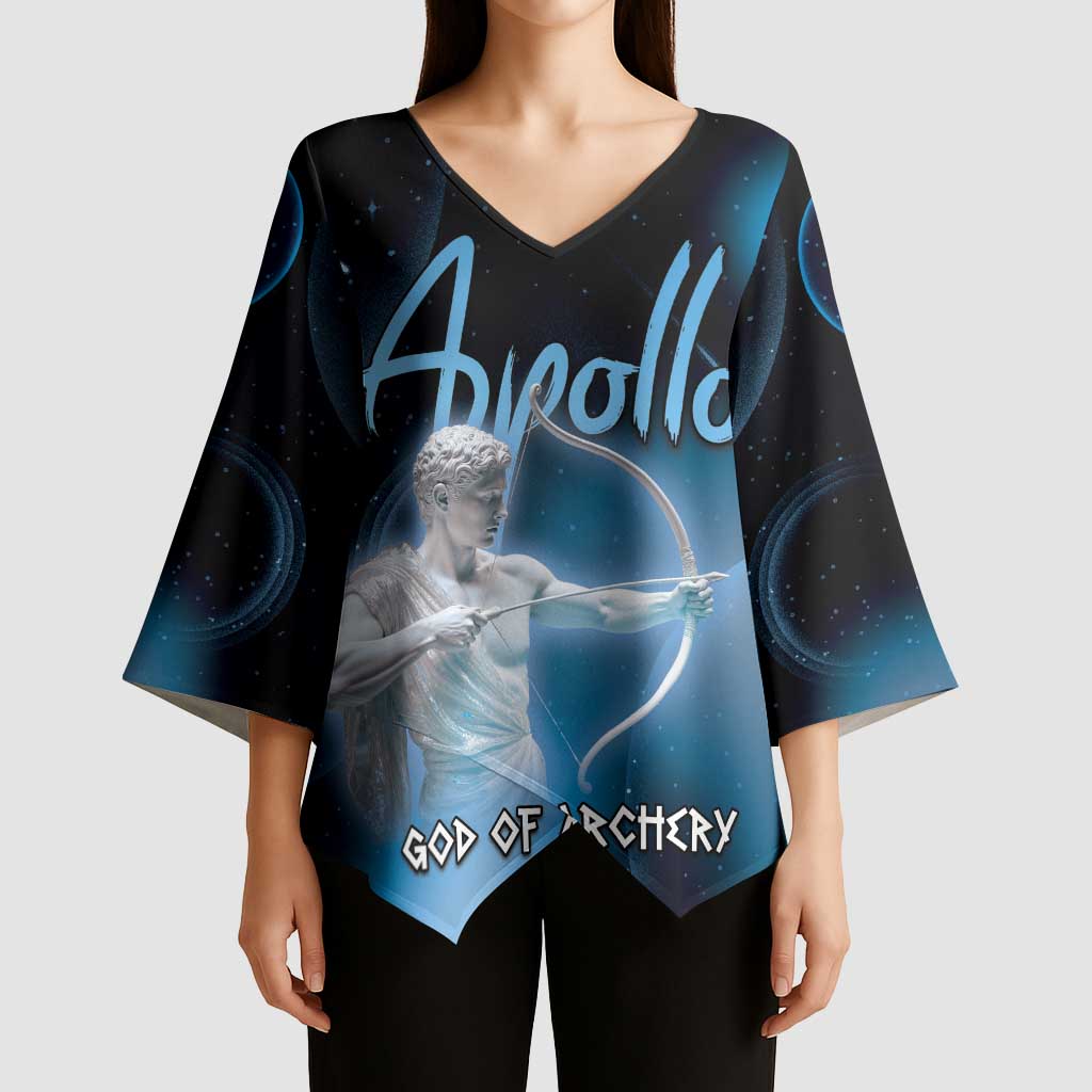 Ancient Greek Apollo Kimono Sleeve Blouse God Of Archery - Wonder Print Shop