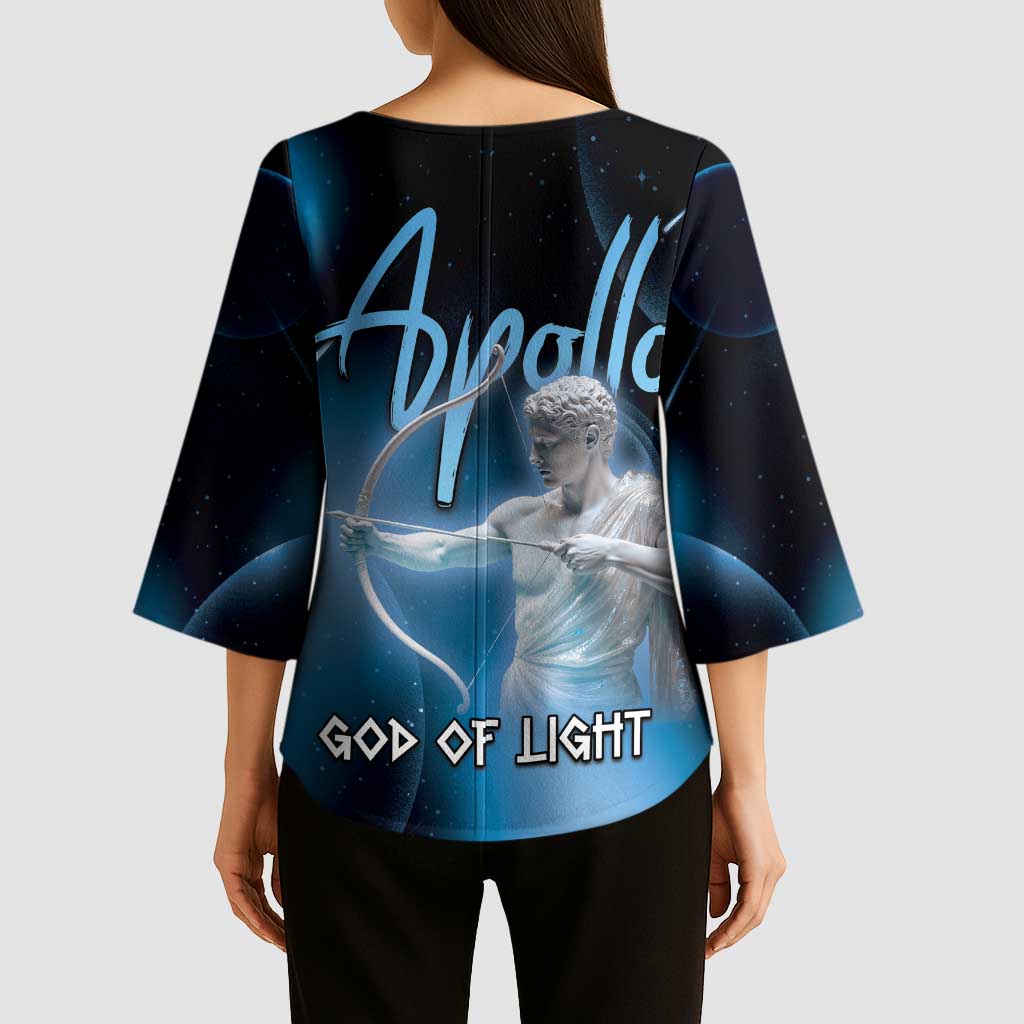 Ancient Greek Apollo Kimono Sleeve Blouse God Of Archery - Wonder Print Shop