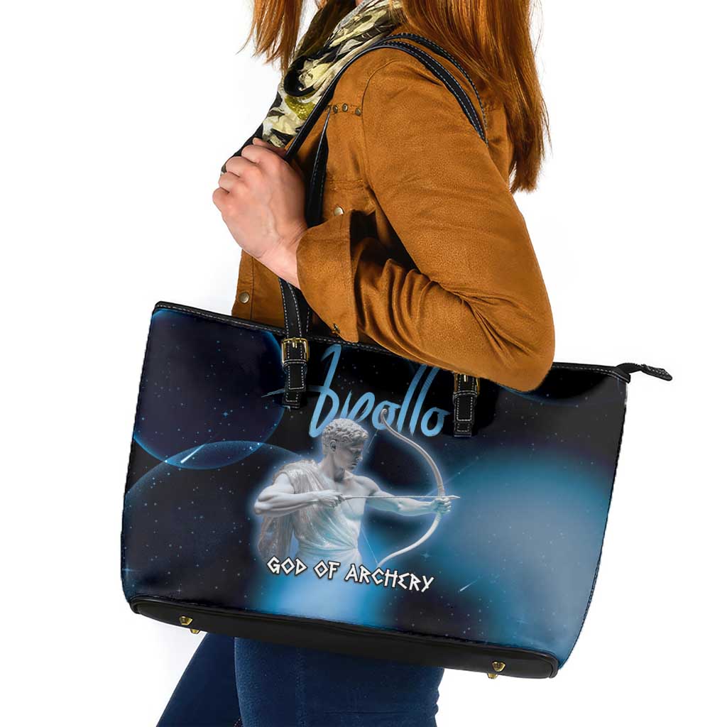 Ancient Greek Apollo Leather Tote Bag God Of Archery - Wonder Print Shop
