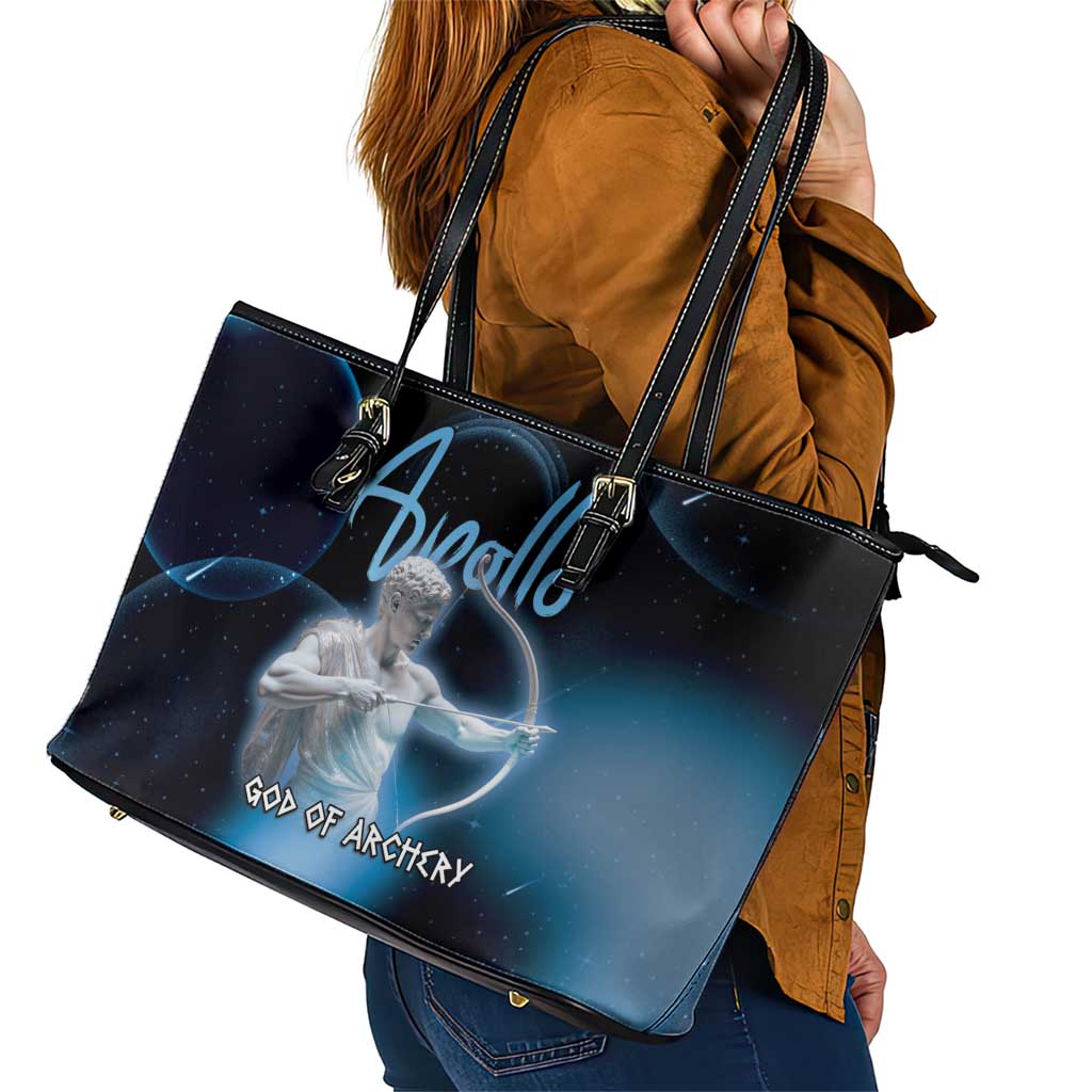 Ancient Greek Apollo Leather Tote Bag God Of Archery - Wonder Print Shop