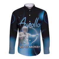 Ancient Greek Apollo Long Sleeve Button Shirt God Of Archery - Wonder Print Shop