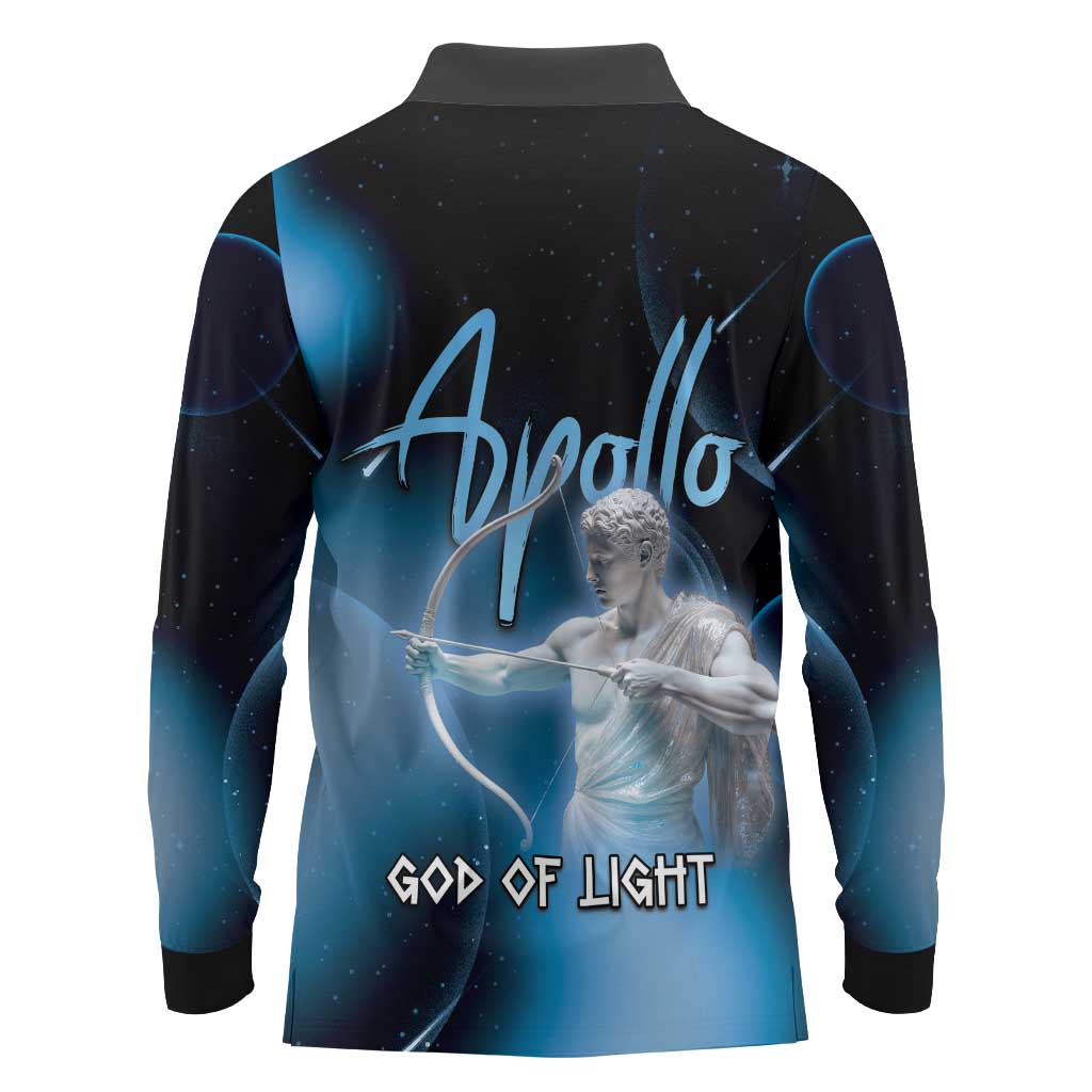 Ancient Greek Apollo Long Sleeve Polo Shirt God Of Archery - Wonder Print Shop