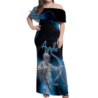 Ancient Greek Apollo Off Shoulder Maxi Dress God Of Archery - Wonder Print Shop