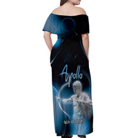 Ancient Greek Apollo Off Shoulder Maxi Dress God Of Archery - Wonder Print Shop