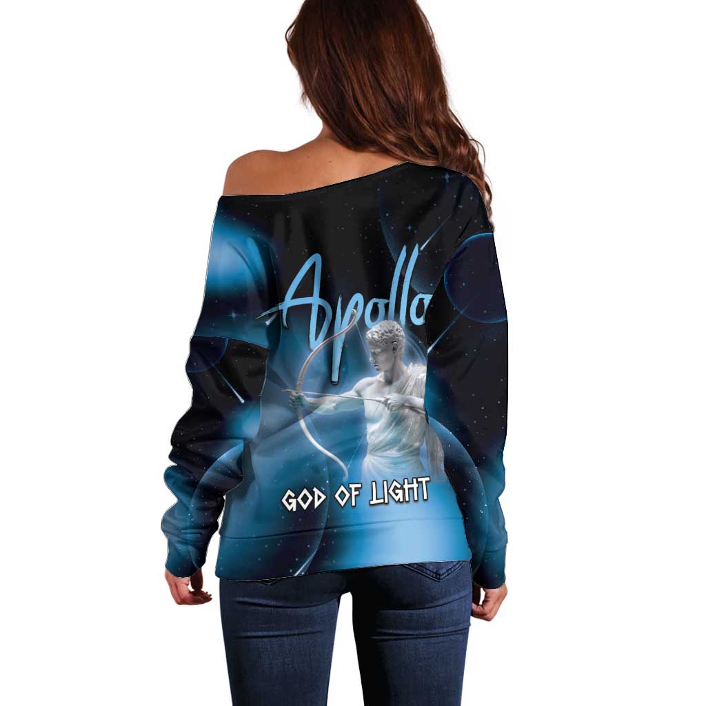 Ancient Greek Apollo Off Shoulder Sweater God Of Archery - Wonder Print Shop