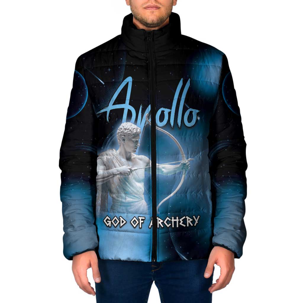 Ancient Greek Apollo Padded Jacket God Of Archery - Wonder Print Shop