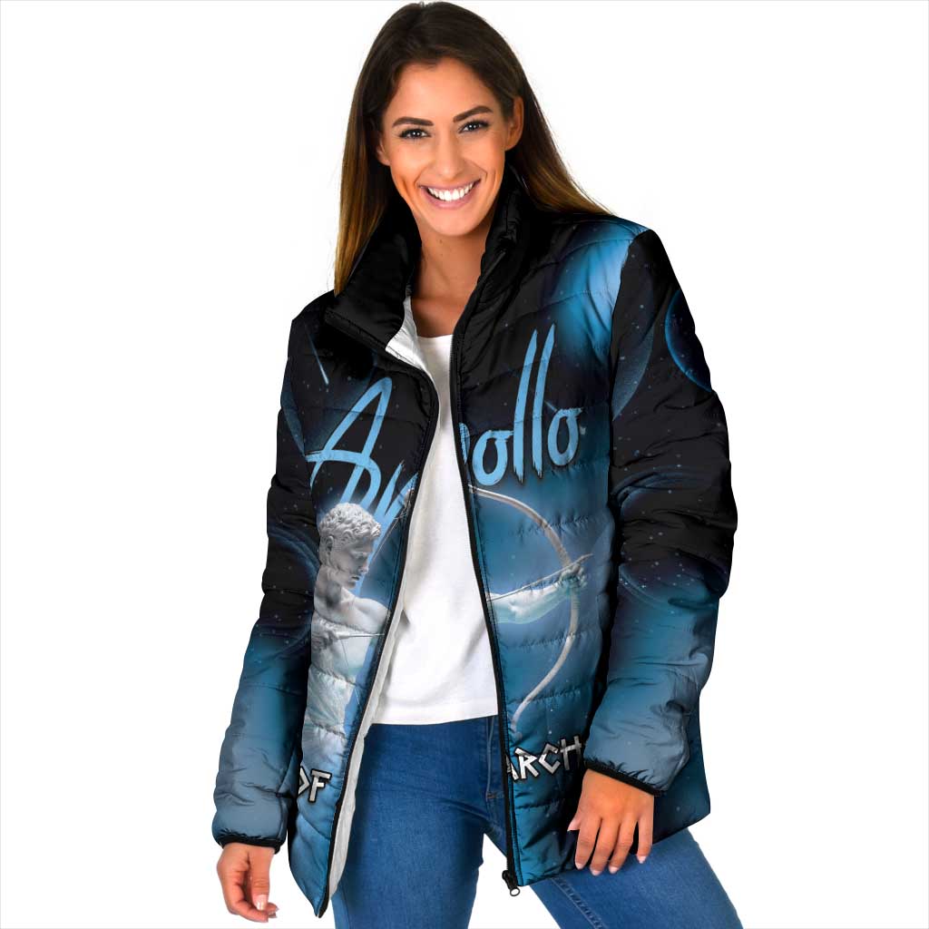 Ancient Greek Apollo Padded Jacket God Of Archery - Wonder Print Shop