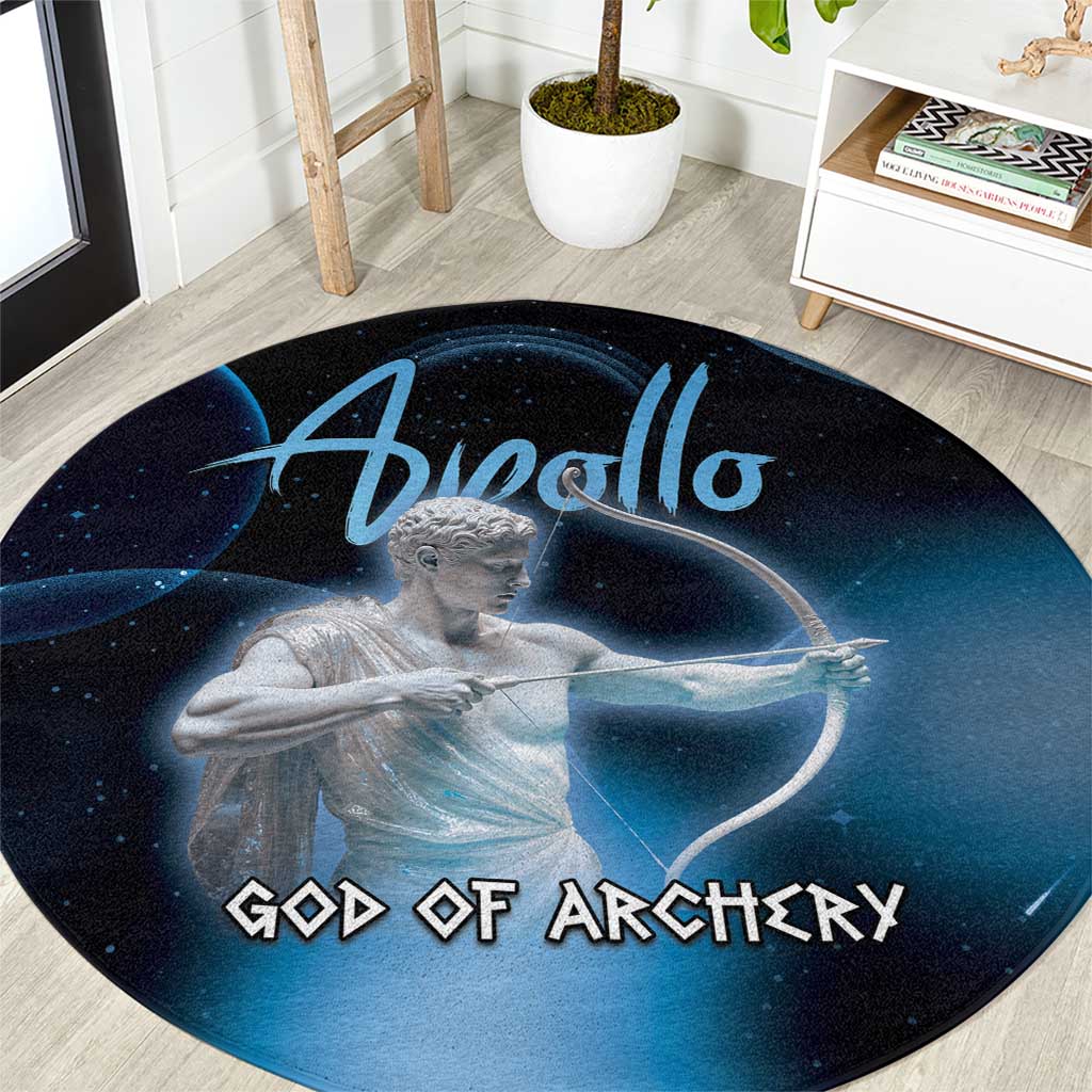 Ancient Greek Apollo Round Carpet God Of Archery - Wonder Print Shop