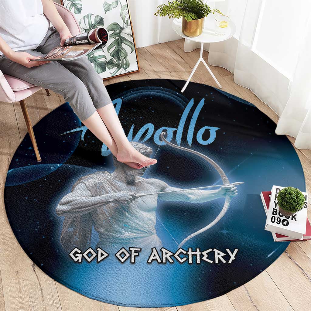 Ancient Greek Apollo Round Carpet God Of Archery - Wonder Print Shop