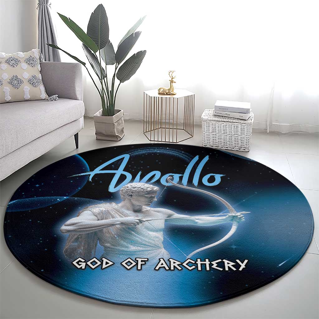 Ancient Greek Apollo Round Carpet God Of Archery - Wonder Print Shop