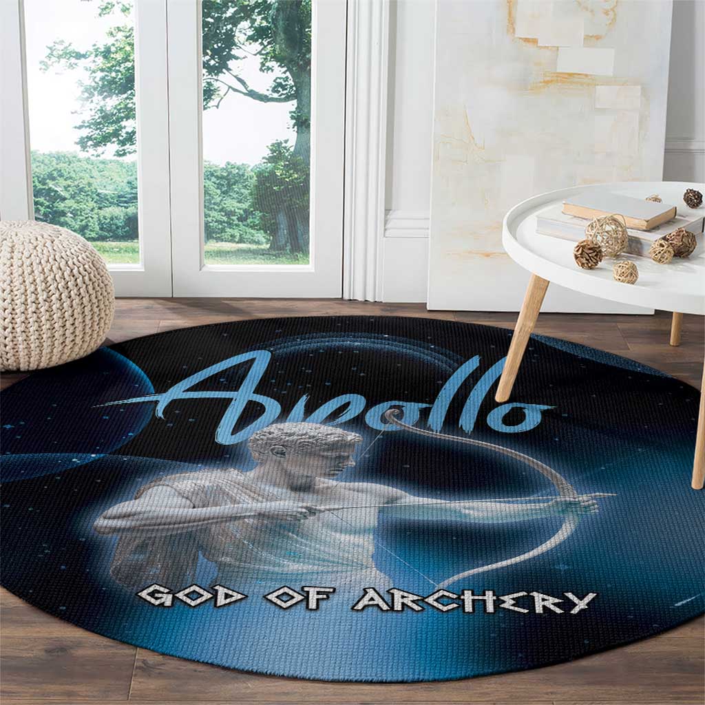 Ancient Greek Apollo Round Carpet God Of Archery - Wonder Print Shop