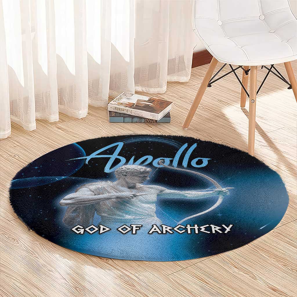 Ancient Greek Apollo Round Carpet God Of Archery - Wonder Print Shop