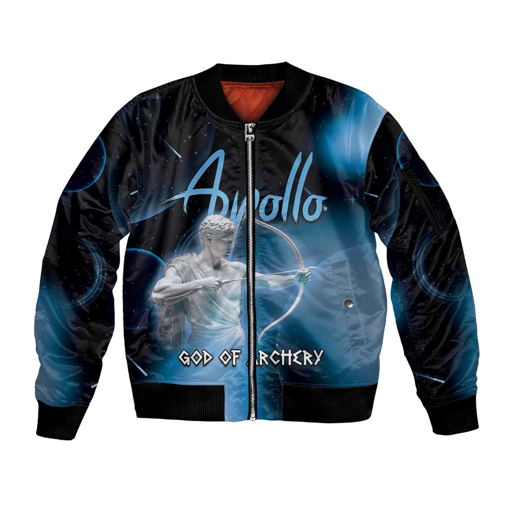 Ancient Greek Apollo Sleeve Zip Bomber Jacket God Of Archery - Wonder Print Shop